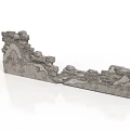 Ancient Ruined Stone Wall Structure With Weathered Stones And Broken Sections