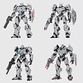 Electric Toy Robot Mecha Action Figures With Silver Gray Red Blue Accents And Weapon Accessories
