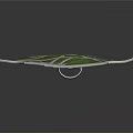 Decorative Leaf Shaped Weapon Featuring Green Intricate Design And Metallic Edges 3d model