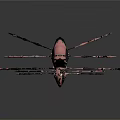 Futuristic Pink And Black Mechanical Spider Game Movie Character With Long Legs