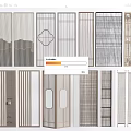 Various Modern Partition Designs With Geometric Patterns And Wood Metal Frames For Interior Space Division 3d model