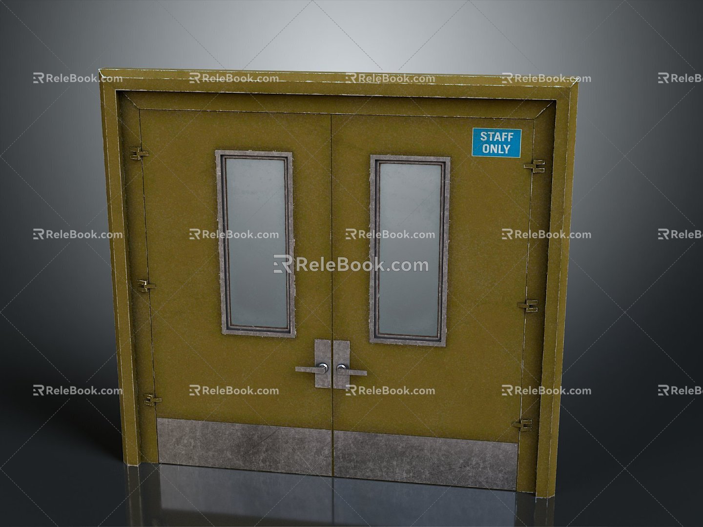 industrial door industrial entrance industrial metal door metal industrial door steel gate big iron gate gate 3d model