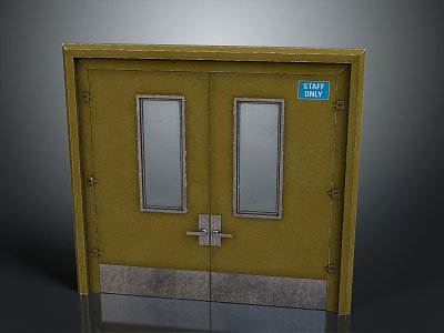 industrial door industrial entrance industrial metal door metal industrial door steel gate big iron gate 3d model