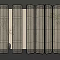 French Middle Clamp Glass Partition 3d model
