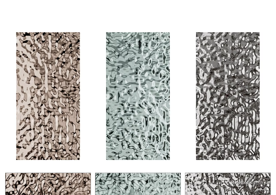 Textured Wall Decor Panels With Brown Green Gray Hues For Modern Spaces 3d model 