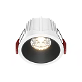 White Modern Recessed Downlight Spotlight With LED Bulbs And Red Mounting Clips 3d model