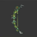 Mythical Decorative Bow With Gold Green Accents And Illuminated Fantasy Design
