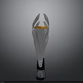 Sleek Modern Torch Design Featuring Silver Body Orange Flame And Black Base With Number 1