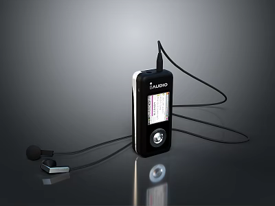 SanDisk Black Portable Audio Player with Screen Headphones and Microphone for Computer Use 3d model