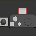 Weapon Handheld Tactical Device Featuring Red Frame Yellow Screen And Antenna