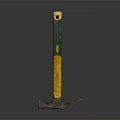 Durable Hardware Claw Hammer With Yellow Green Handle And Metal Head On Reflective Surface