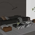 Modern Italian Sofa Combination Sofa Coffee Table Combination Leather Sofa Multi-Person Sofa Single Sofa Living Room Sofa 3d model