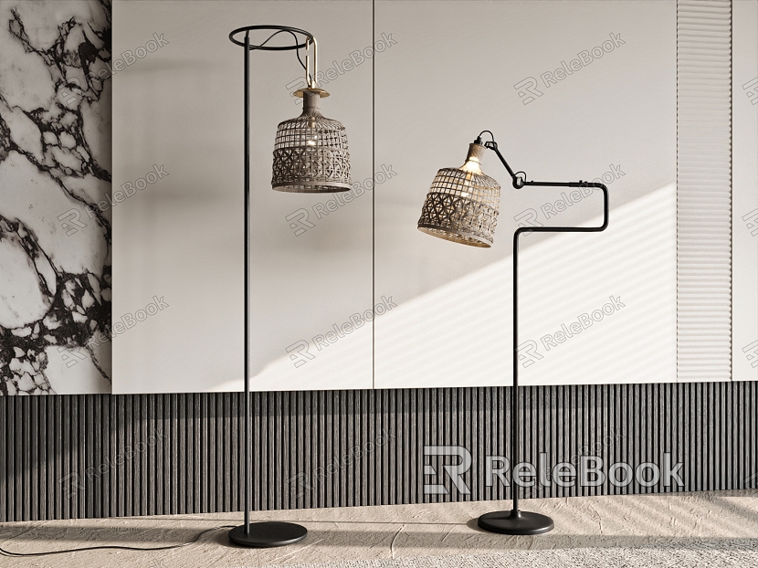 Floor lamp decorative rattan lamp model