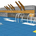 Sturdy Sports Equipment Obstacle Course With Blue Training Floor And Metal Frames For Fitness