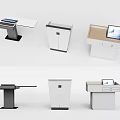 Modern Functional Desks With Tablet Integration Drawer Storage And Various Designs 3d model