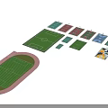 Athletic Facilities Layout Featuring Running Track Football Field And Multiple Sports Courts