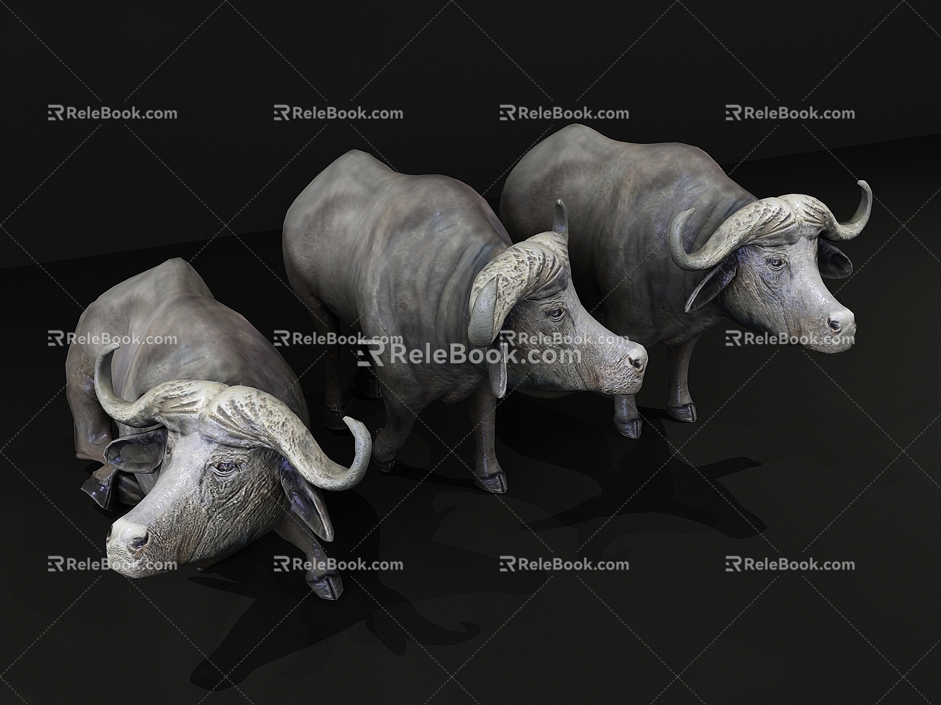 Modern cattle buffalo 3d model