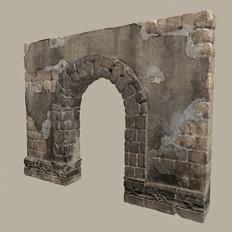 Modern Stone Gate Old Stone Gate Single Building 3d model