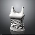 Stylish White Fitted Tank Top With Ruched Design And Crew Neck For Casual Wear