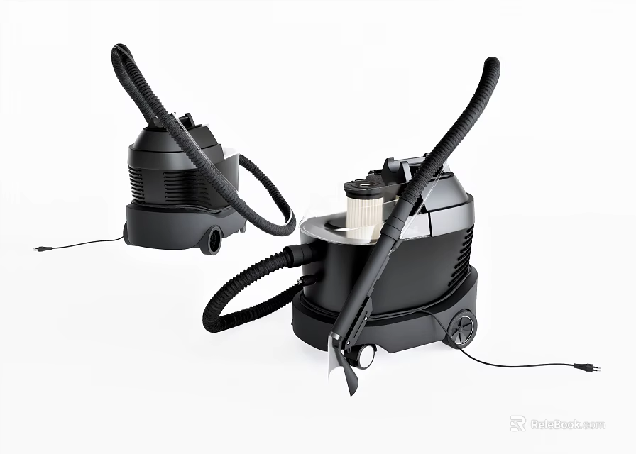 Black Modern Vacuum Cleaners With Efficient Suction And Accessories For Home Use 3d model 
