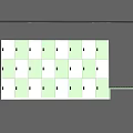 Green And White Storage Lockers Arranged In Rows For Organized Storage 3d model