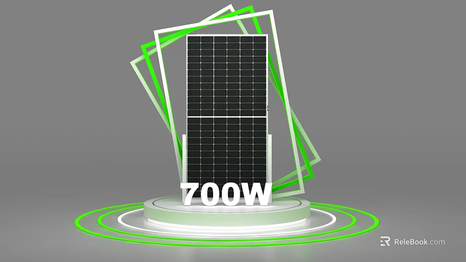 700W Solar Panel Efficiently Powering Daily Electrical Appliances For Home Use 3d model