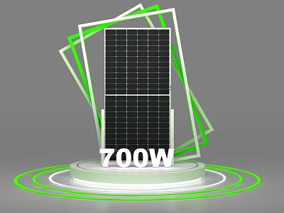 700W Solar Panel Efficiently Powering Daily Electrical Appliances For Home Use 3d model