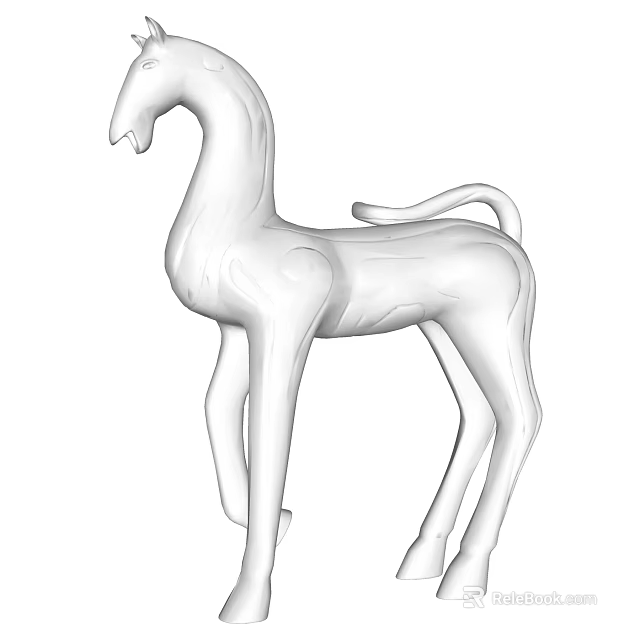 Decorative Horse Figurine Ornament Set For Modern Home Interior Decoration 3d model 