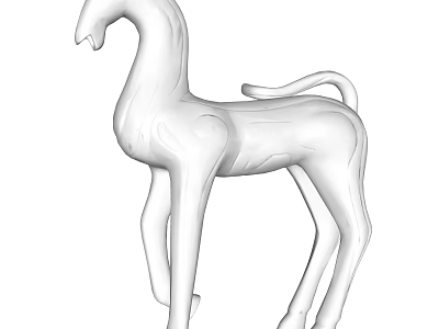Decorative Horse Figurine Ornament Set For Modern Home Interior Decoration 3d model