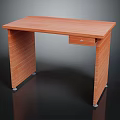 Light Brown Wooden Desk With Single Drawer And Simple Structure Design 3d model