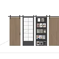 Barn Doors Featuring Various Wooden Panels Glass Inserts and Modern Styles 3d model