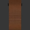 Orange Modern Lounge Chair Featuring Wooden Slats And Black Metal Frame