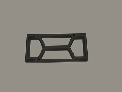 Black Metal Rectangular Frame With Hexagonal Cutout Design And Four Screw Holes 3d model