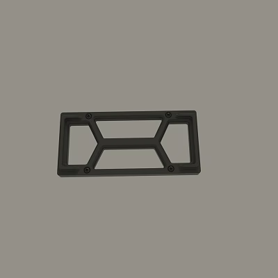 Black Metal Rectangular Frame With Hexagonal Cutout Design And Four Screw Holes 3d model