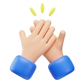 Modern high-five gesture palm small hand cartoon hand anime gesture 3d model