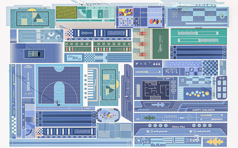 Fire Rescue Access Area Design In Building Floor Plan Layout For Fire Safety 3d model