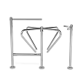 Public Facility Queue Management System With Metal Barriers Turnstile And Directional Signs