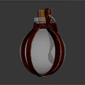 Transparent Glass Bottle With Red Leather Strap And Cork Stopper Design