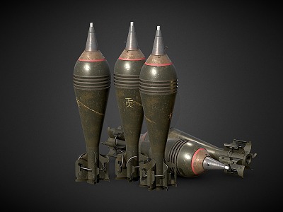 Mortar shell 120mm shell weapon ammunition 3d model