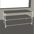 Modern Three Tier White Metal Frame Shoe Rack For Home Interior Organizing Solution 3d model