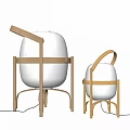 Japanese-style table lamp 3d model