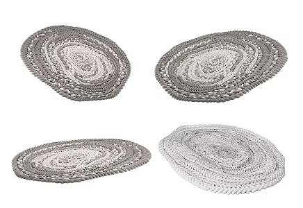 Modern Round Carpet Knitted Carpet 3d model