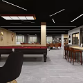 Bank Modern Lounge Area With Pool Table Bar Counter And Comfortable Seating
