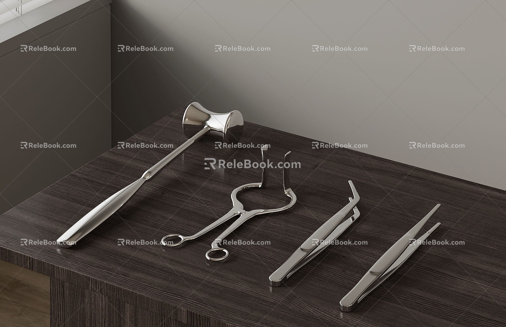 modern surgical tools surgical forceps surgical hammer forceps 3d model