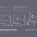 Detailed Technical Drawings of Industrial Equipment Pipe Systems and Mechanical Components