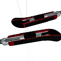 Black And Red Utility Knives With Ergonomic Handles And Stainless Steel Blades