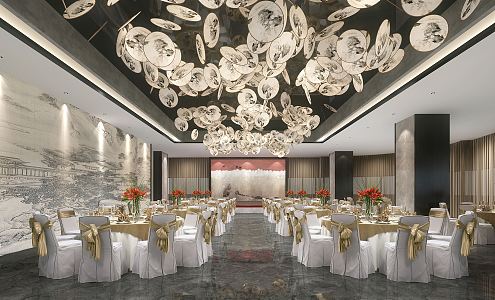 New Chinese Banquet Hall 3d model