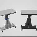 White and Black Mobile Functional Desk with Stable Wheels and Modern Design