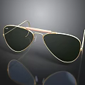 Aviator Sunglasses With Gold Frame And Green Lenses For Daily Use
