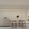 Elegant Modern Dining Living Room Interior With Fireplace Sofa Coffee Table And Indoor Plant